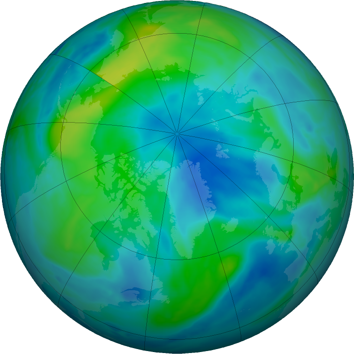 Arctic ozone map for 06 October 2019